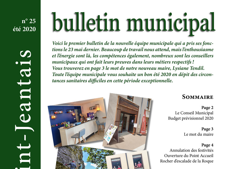 Bulletin municipal n°25, été 2020